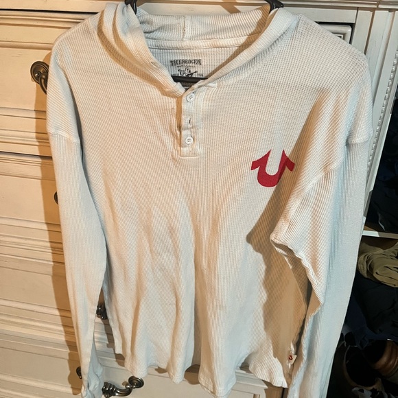 True religion 3/4 button up thermal - Picture 2 of 3